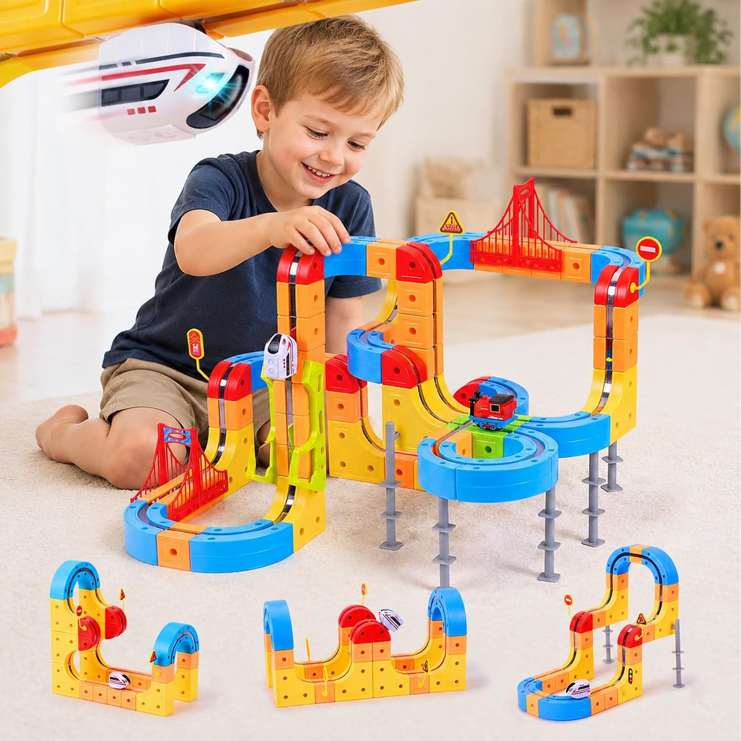 Toy Train Track Set - Electric Magnetic Levitation Train Set for