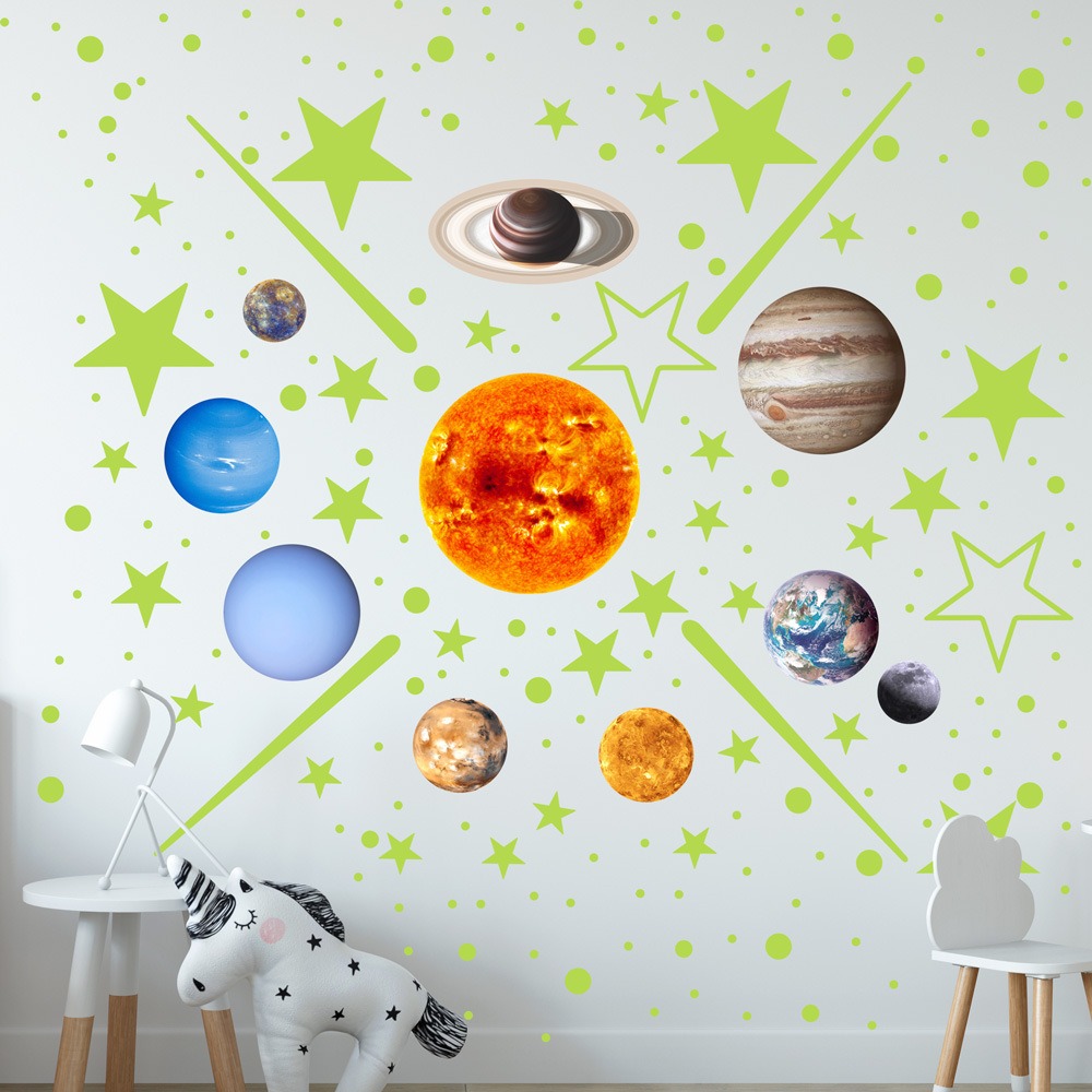 Glow In Dark Stars - Fluorescent Glow in The Dark Wall