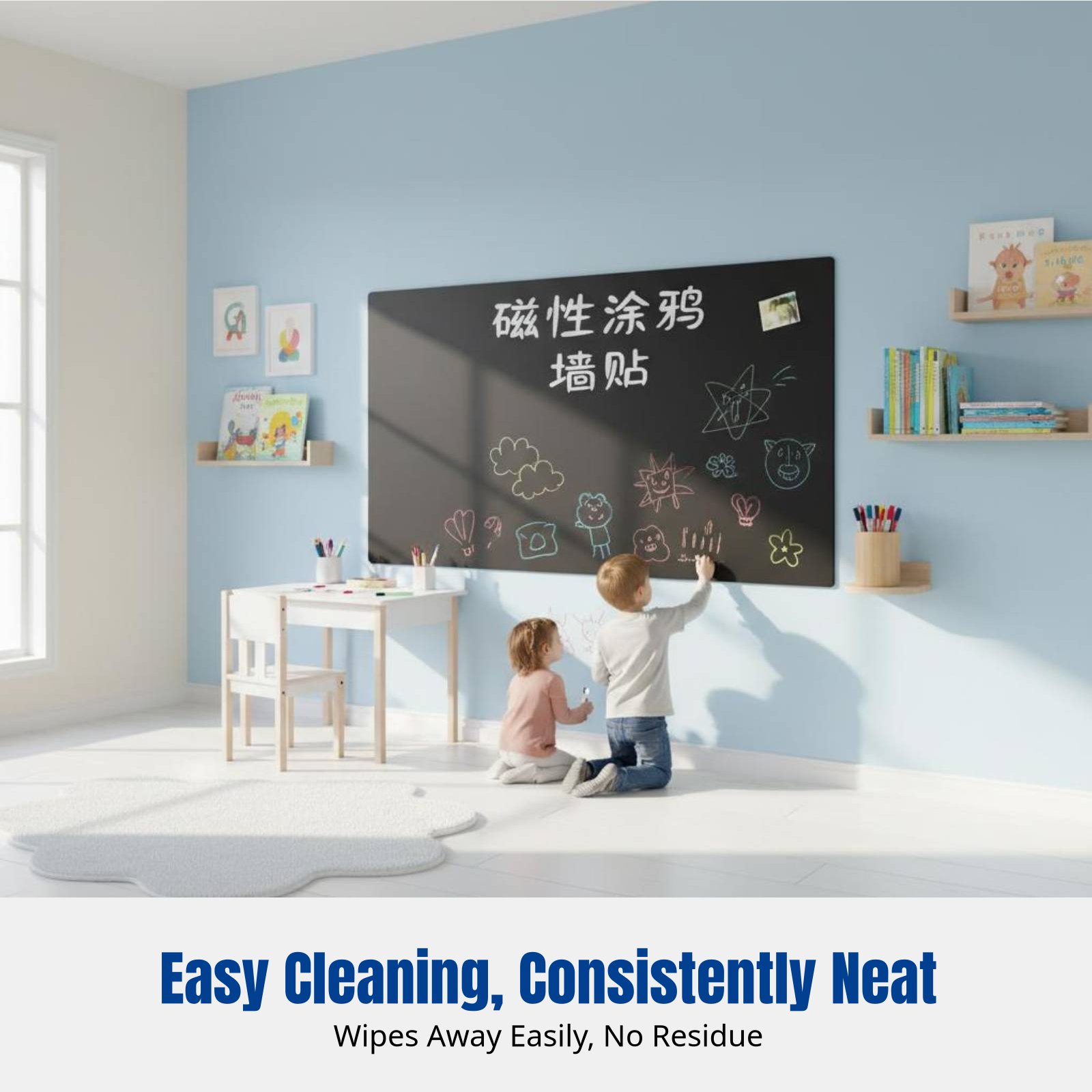 Whiteboard Wall Sticker for Ki - đánh giá và giá Magnetic Drawing Board