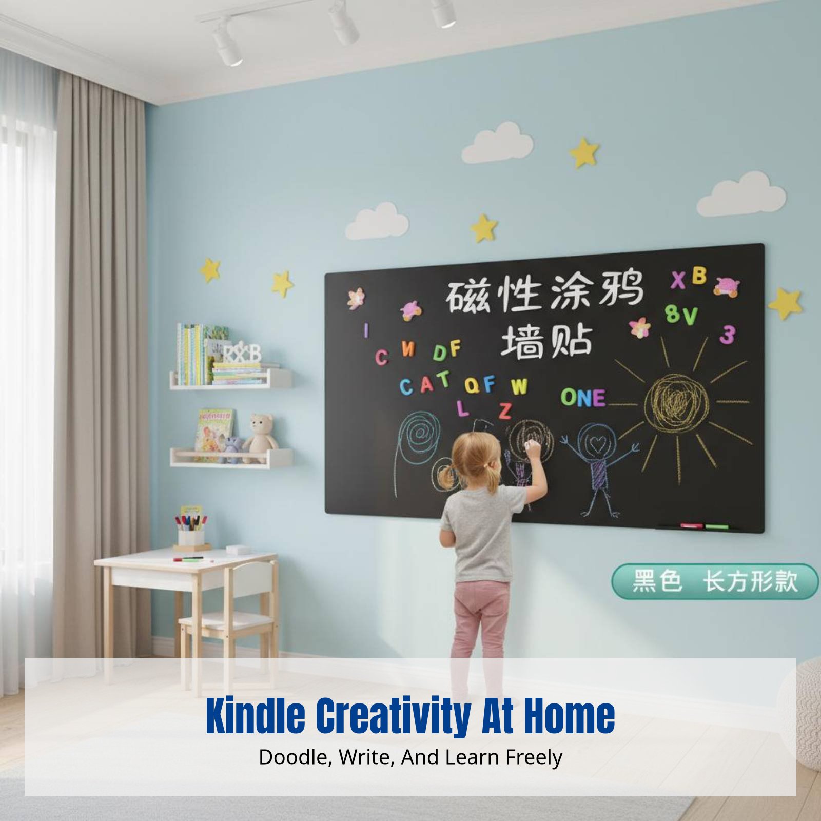 Whiteboard Wall Sticker for Ki - đánh giá và giá Magnetic Drawing Board